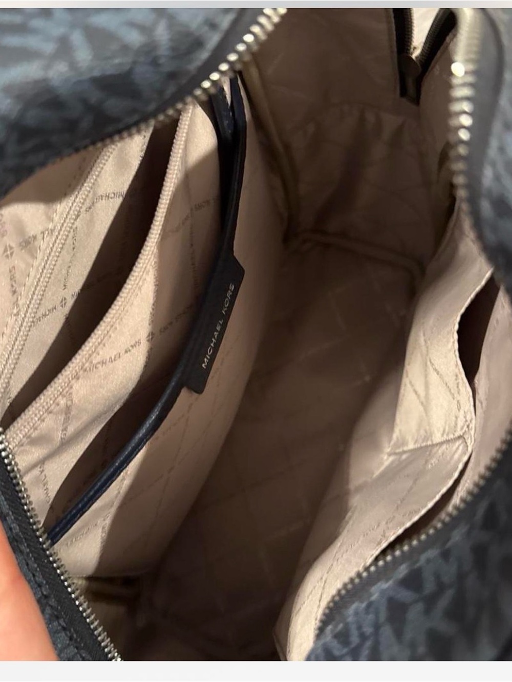 Michael Kors-Dark Navy MK Logo Backpack - Picture 3 of 3